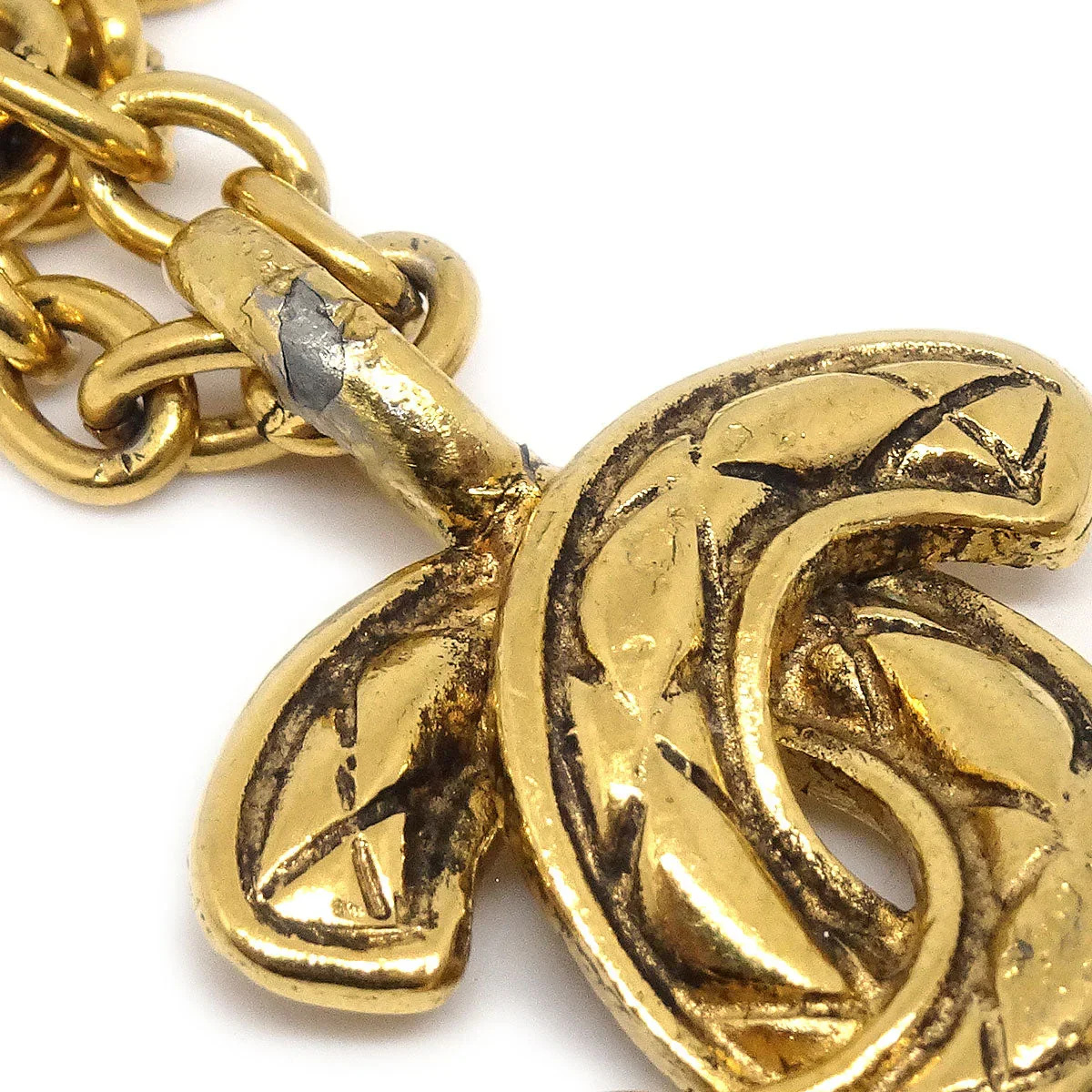 CHANEL Quilted CC Chain Necklace 3858 - Image 2
