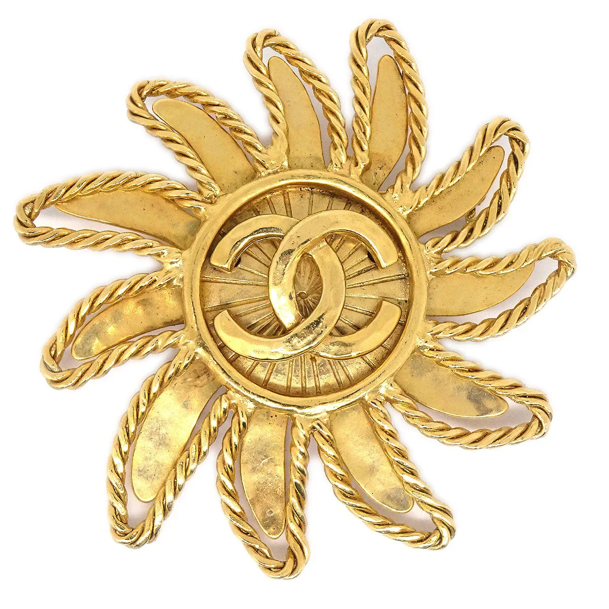 Chanel Sun Brooch Gold 94A
