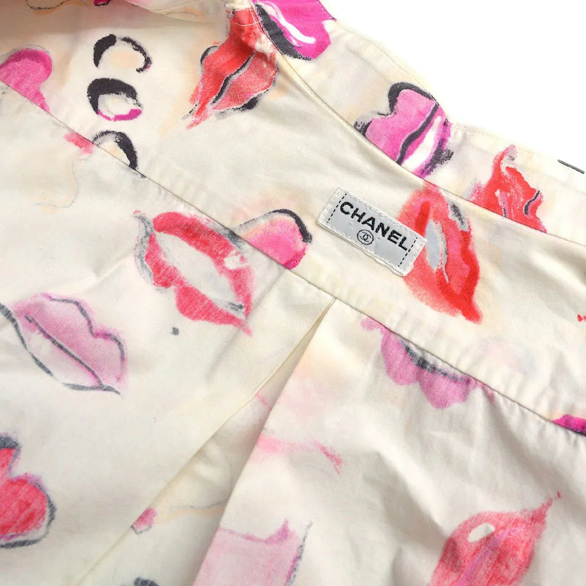 Chanel 1995 lip-print button-up shirt - Image 10