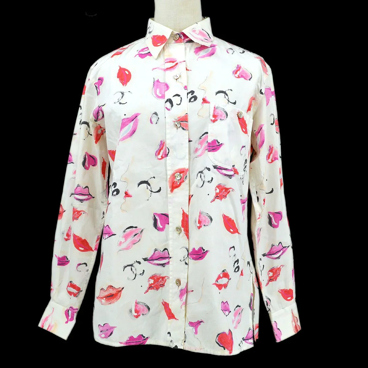 Chanel 1995 lip-print button-up shirt - Image 2