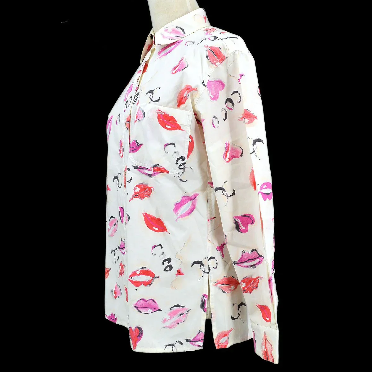 Chanel 1995 lip-print button-up shirt - Image 3