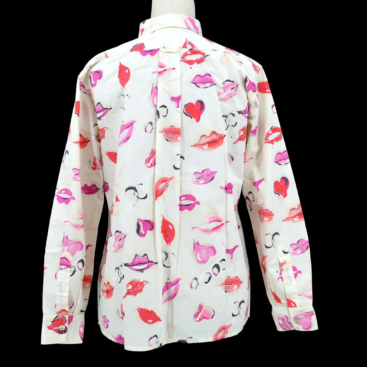 Chanel 1995 lip-print button-up shirt - Image 4