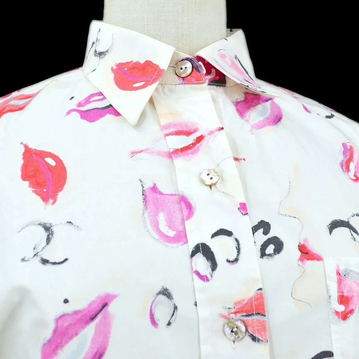Chanel 1995 lip-print button-up shirt - Image 6