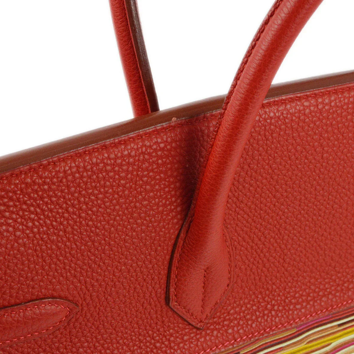 Hermes 2003 Vibrato Togo Red Birkin 35 Handbag - Image 6