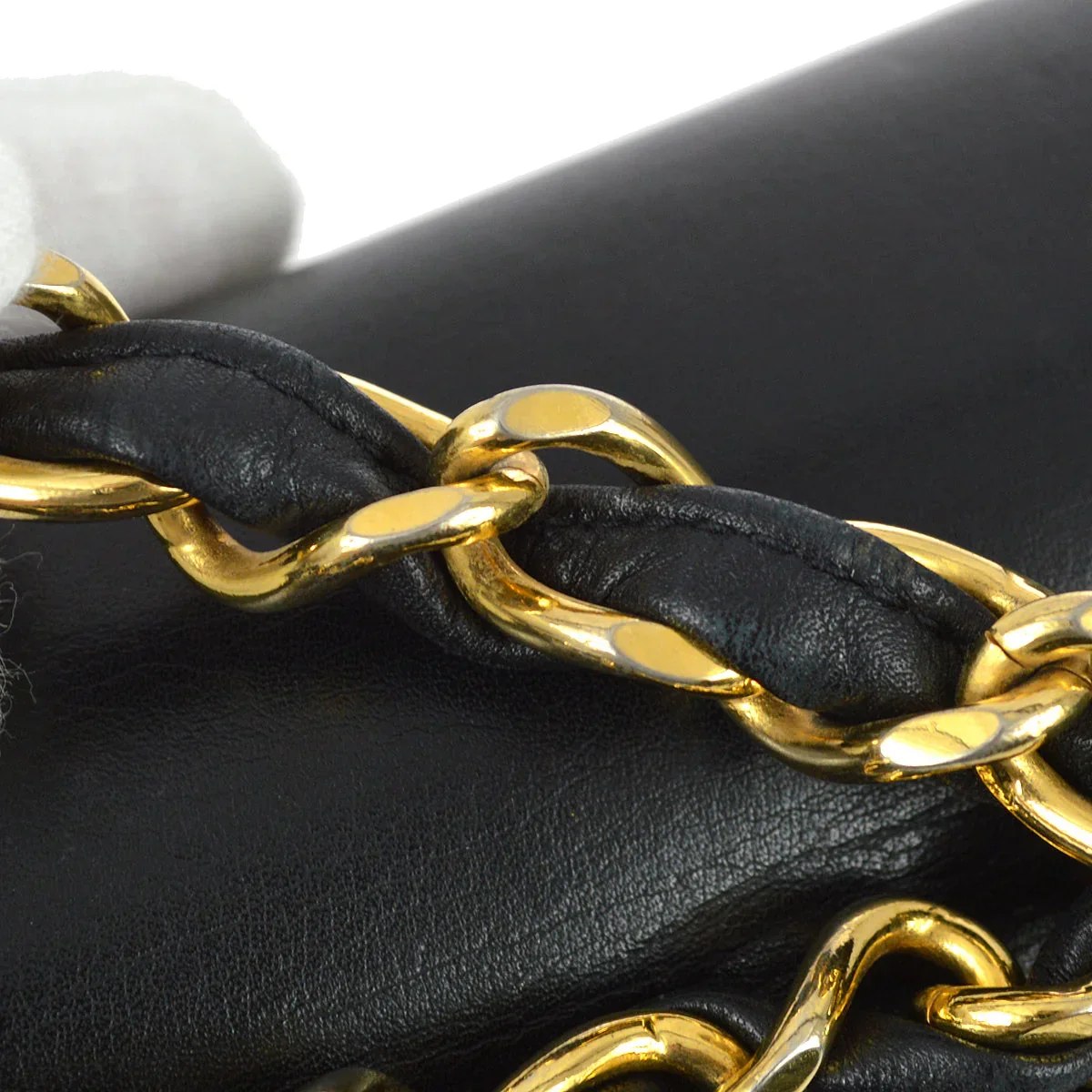 Chanel 1991-1994 Black Lambskin Maxi Straight CC Flap - Image 3