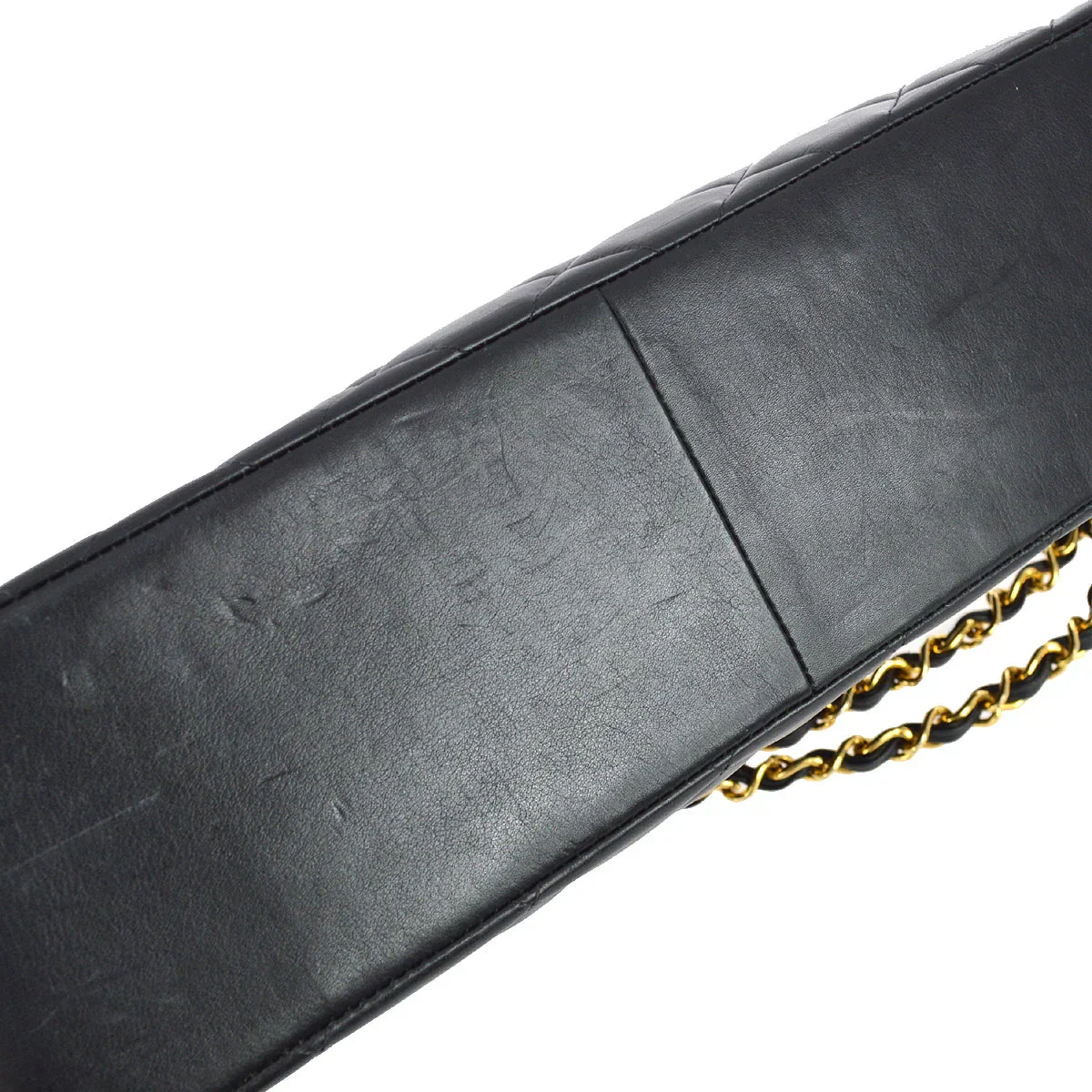 Chanel 1991-1994 Black Lambskin Maxi Straight CC Flap - Image 5