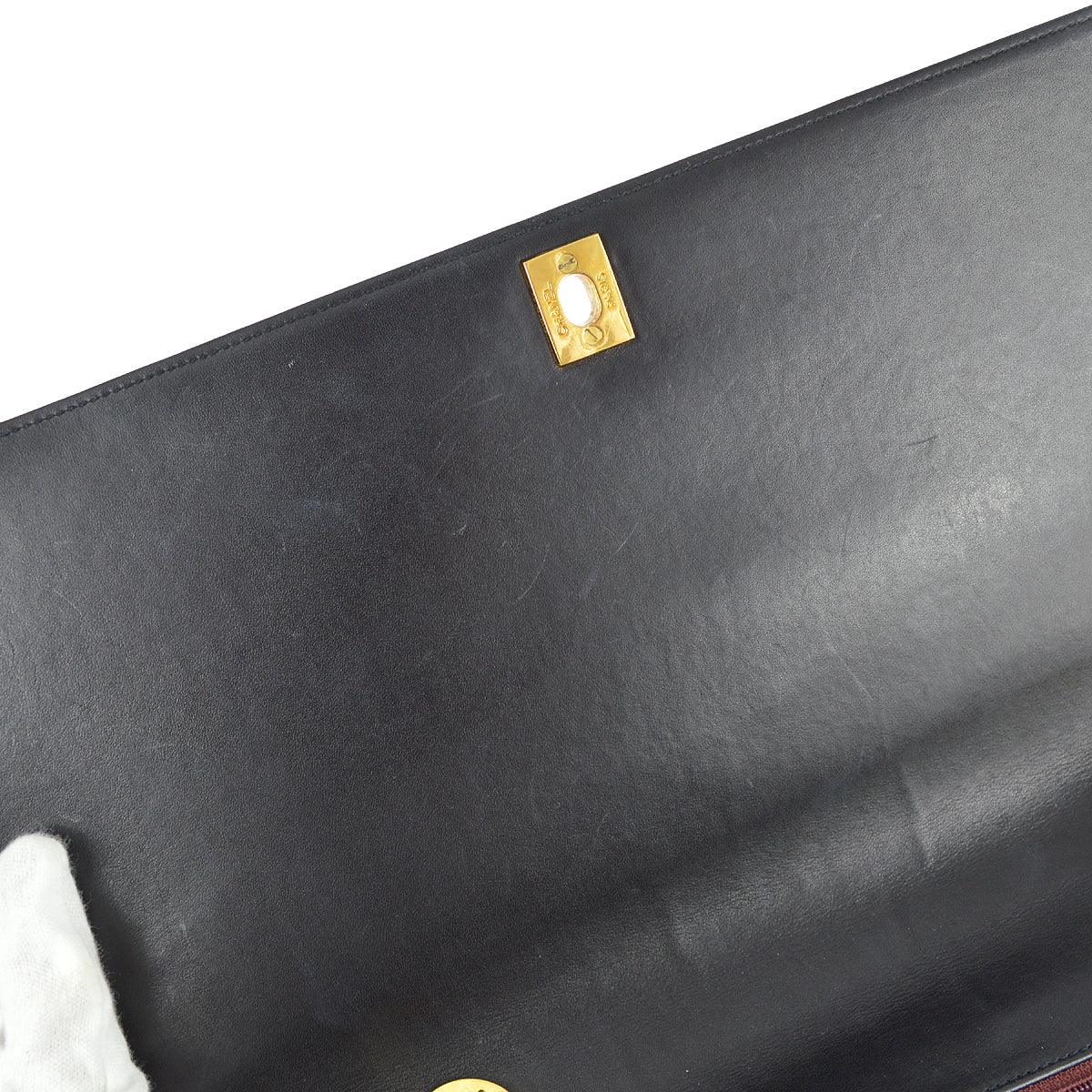 Chanel 1991-1994 Black Lambskin Maxi Straight CC Flap - Image 7