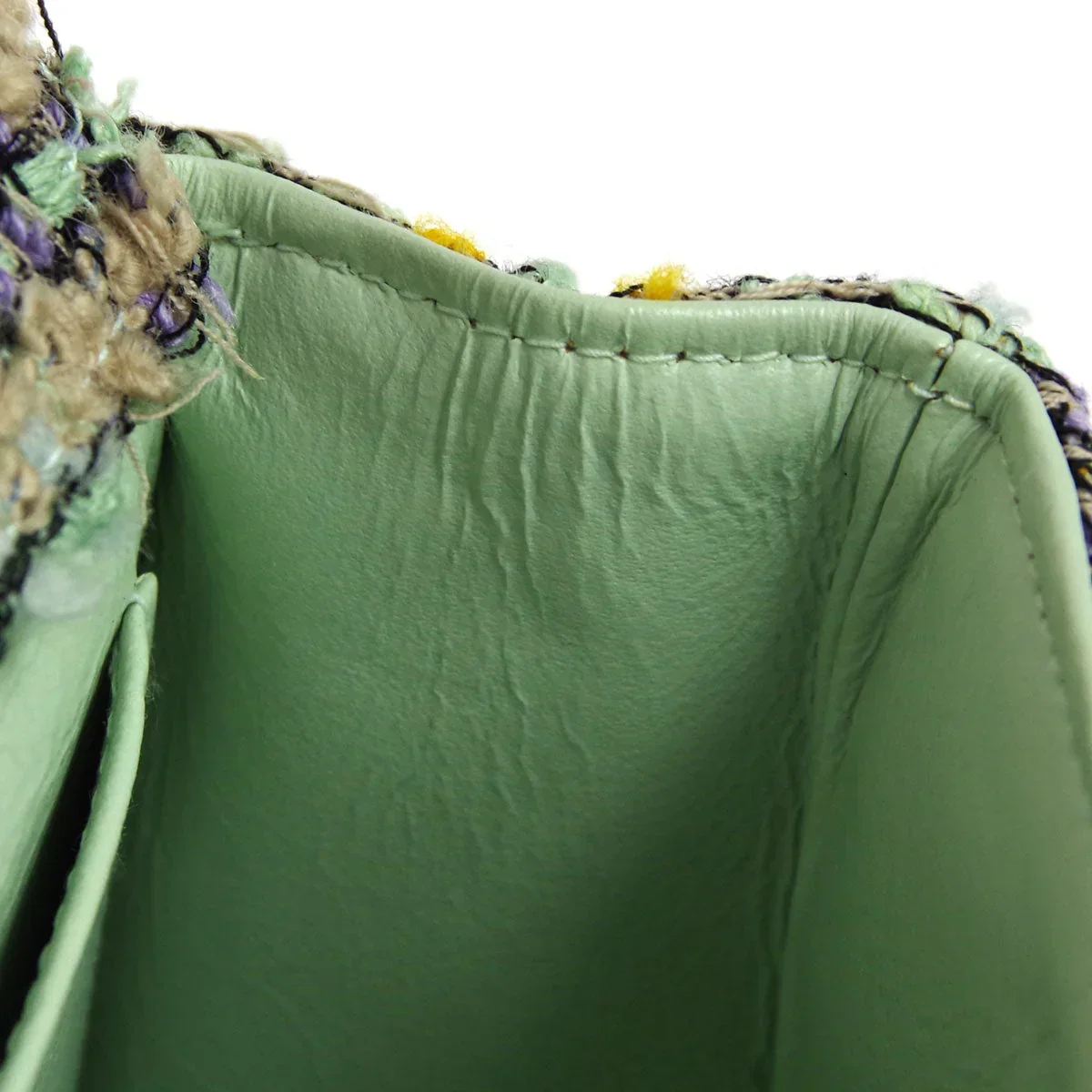Chanel * 1994 Green Tweed Mini Classic Flap Handbag - Image 10