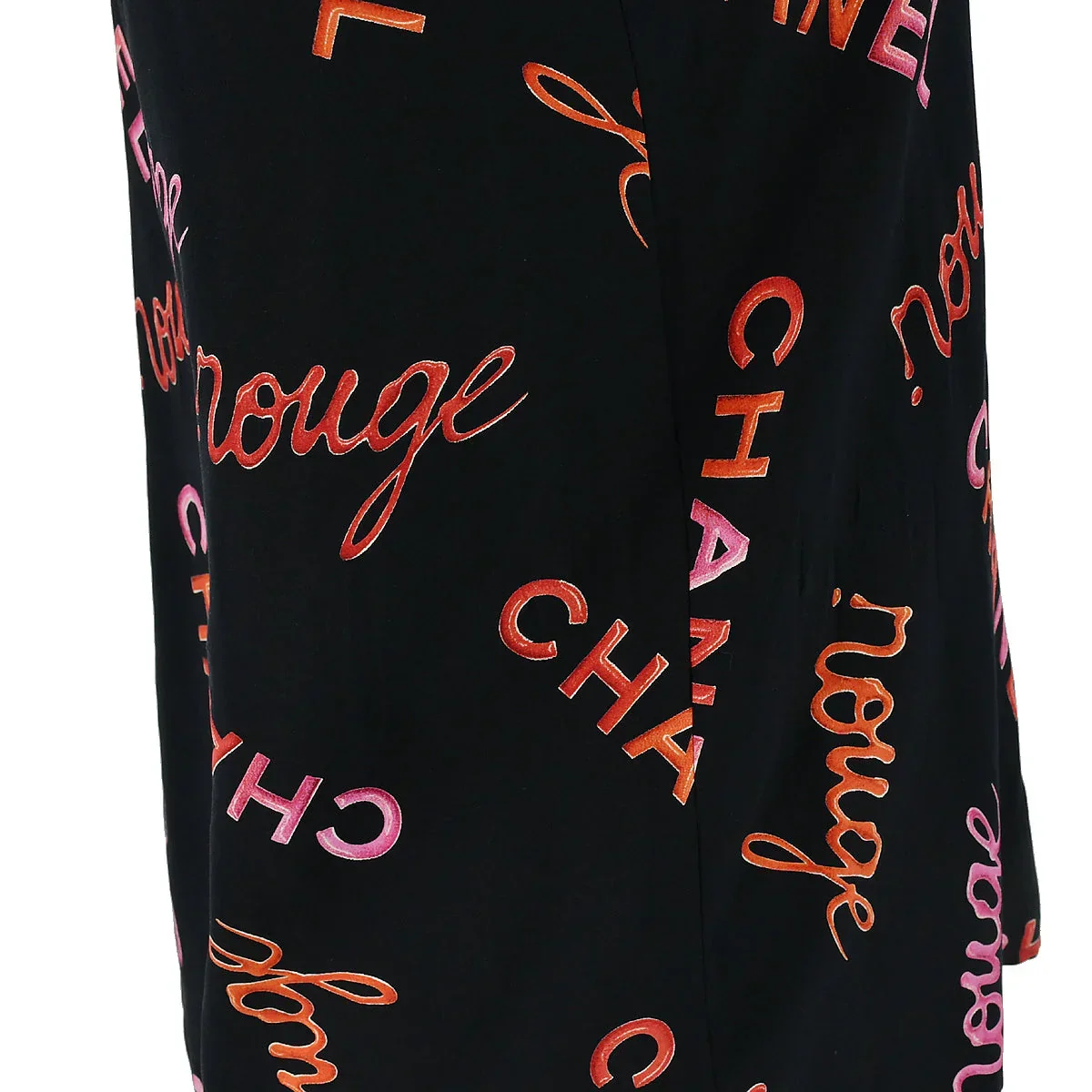 Chanel 1996 Spring Rouge Logo Pattern Sleeveless Silk Blouse #38 - Image 4
