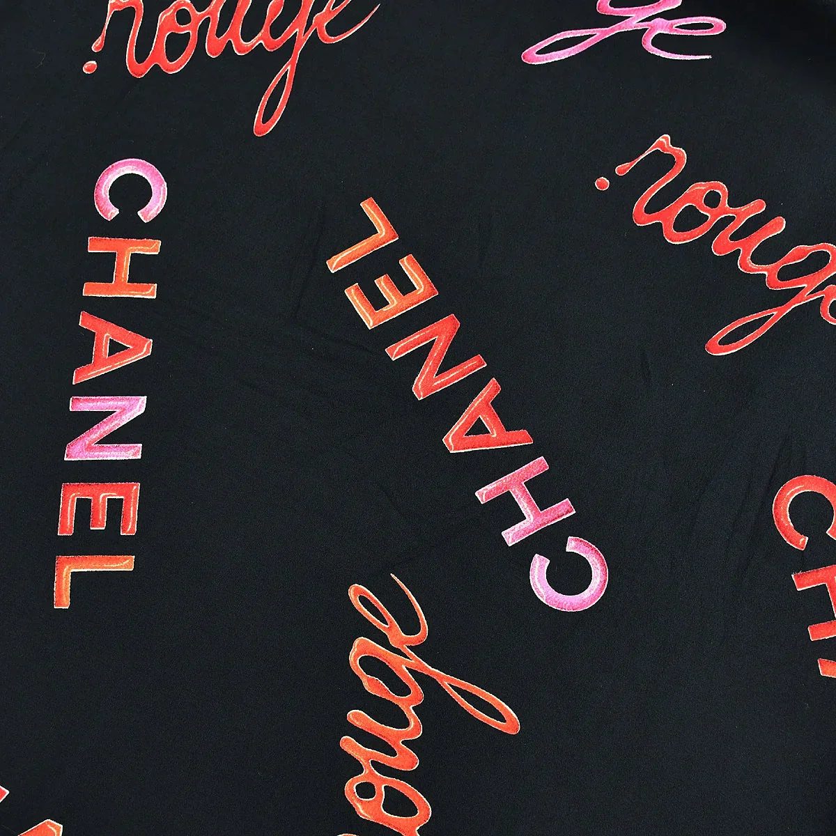 Chanel 1996 Spring Rouge Logo Pattern Sleeveless Silk Blouse #38 - Image 7