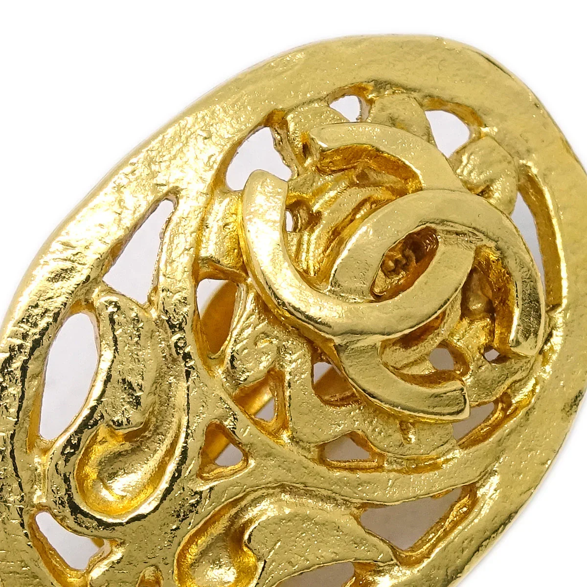 Chanel Gold Dangle Earrings Clip-On 95A - Image 3
