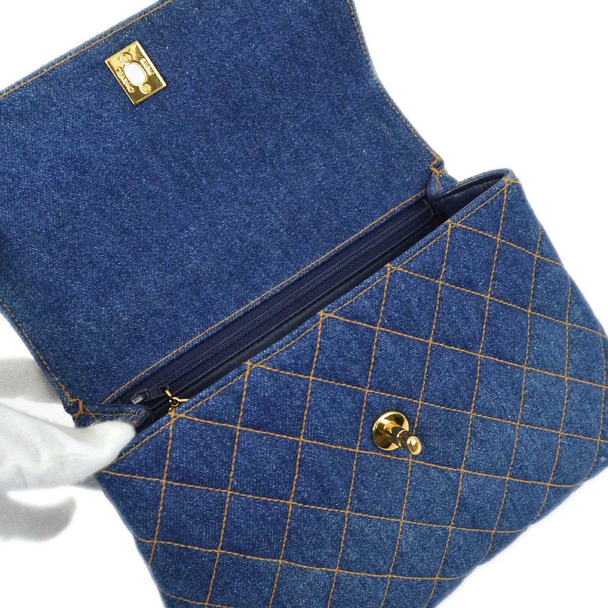 Chanel * 1996-1997 Denim Kelly 25 - Image 7