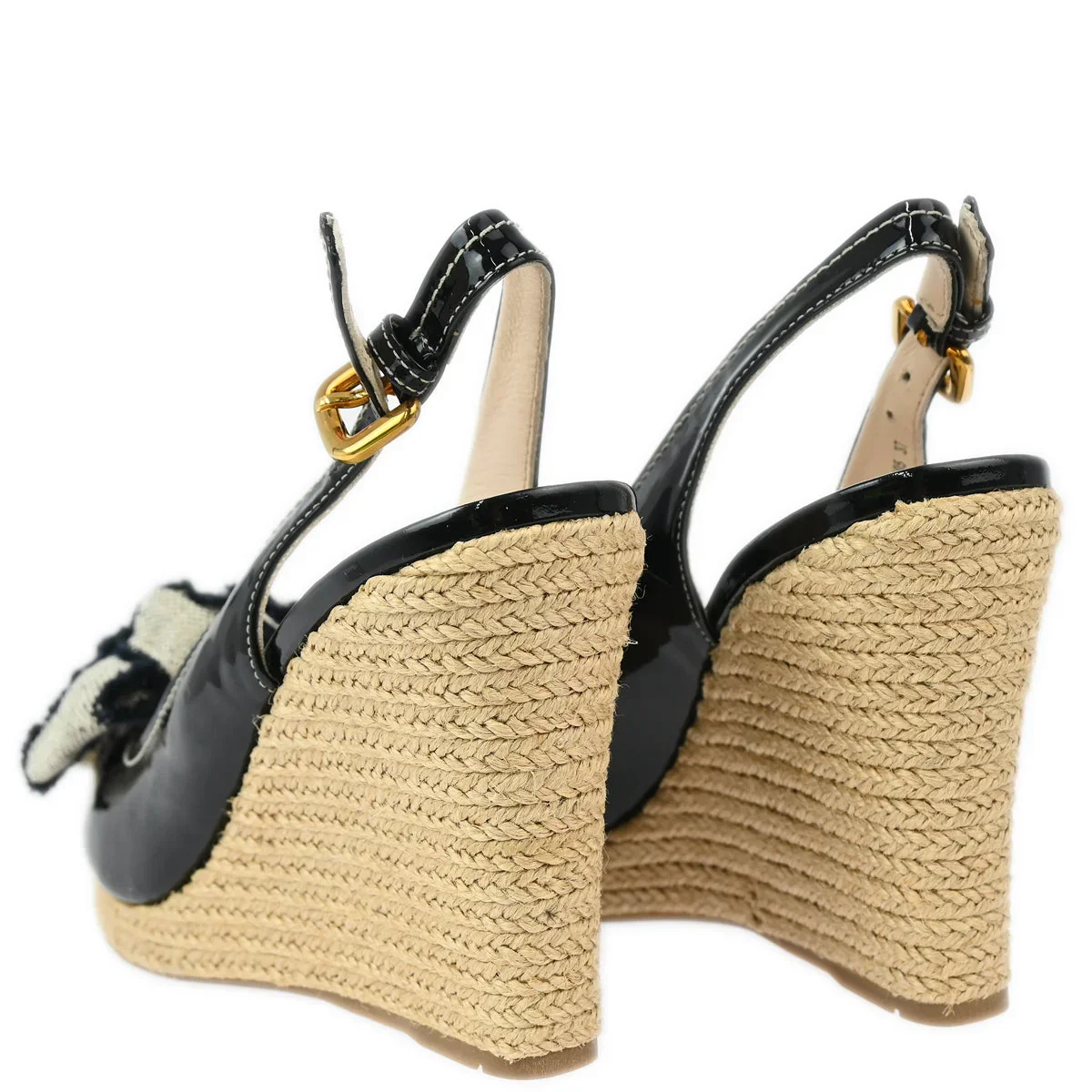 Prada * Ribbon Sandals Wedge Shoes #37 - Image 2