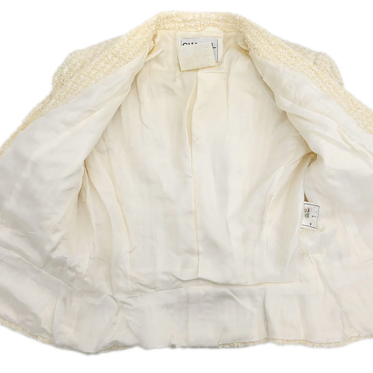 Chanel 1995 Setup Suit Jacket Skirt White #40 - Image 6