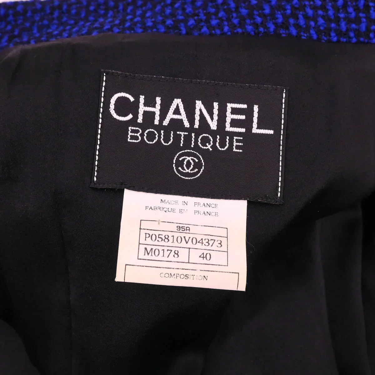 Chanel 1995 Skirt Suit Jacket Navy #40 - Image 8