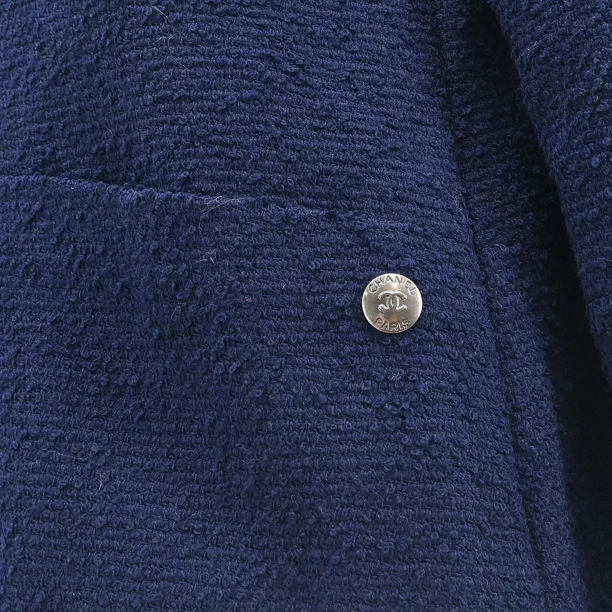 Chanel 1997 Collarless Zip Up Jacket Navy #44 - Image 3