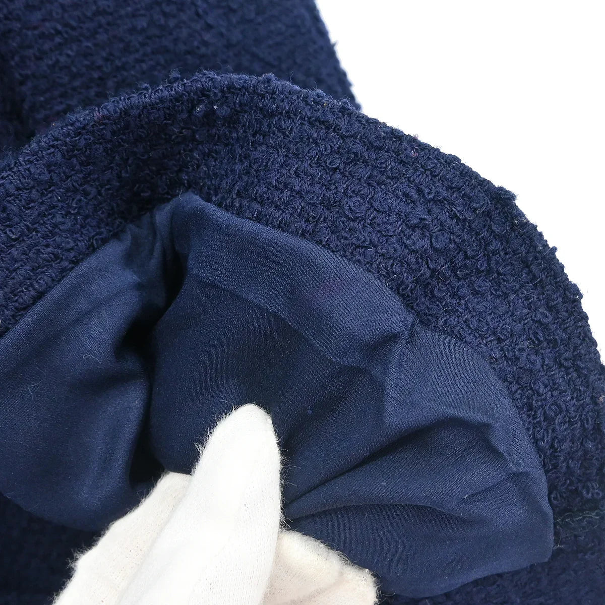 Chanel 1997 Collarless Zip Up Jacket Navy #44 - Image 7