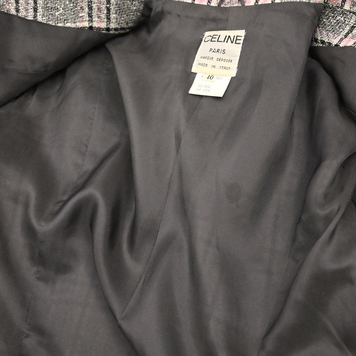 Celine Setup Suit Jacket Skirt Gray #40 - Image 5