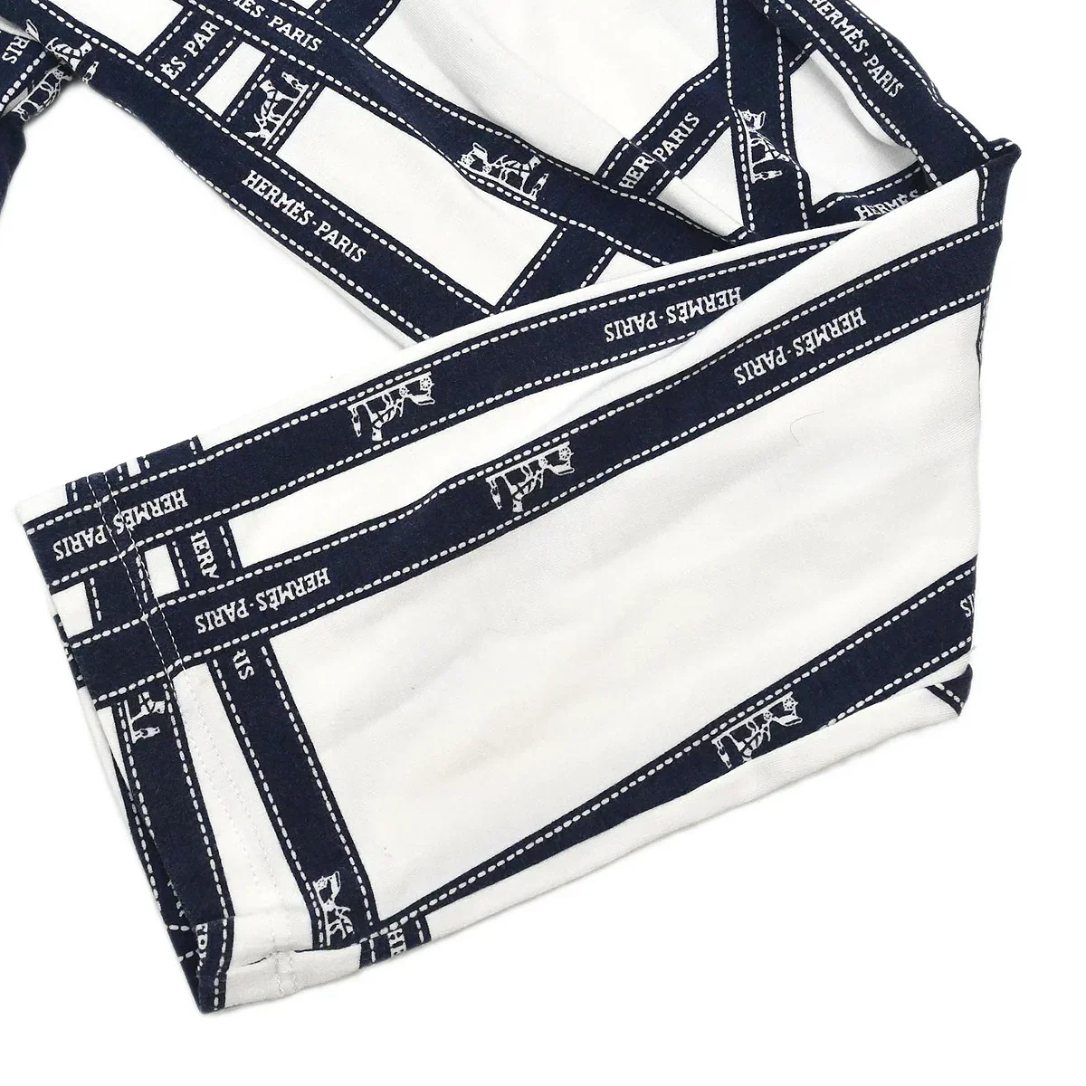 Hermes Long Sleeve T-shirt Top White #SM - Image 5