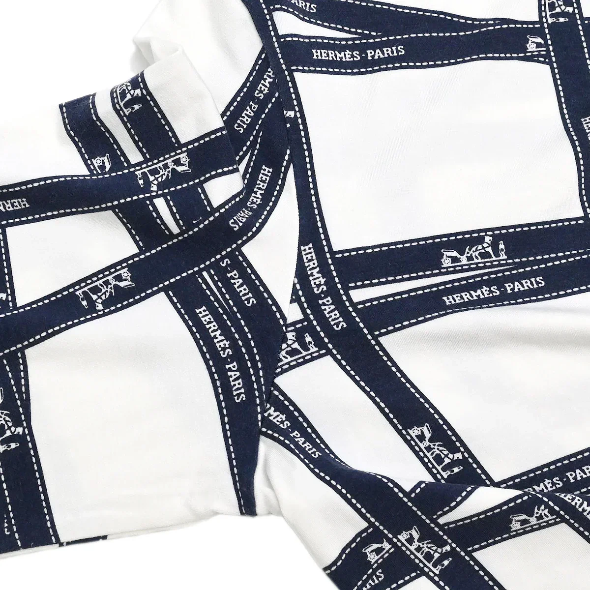 Hermes Long Sleeve T-shirt Top White #SM - Image 6