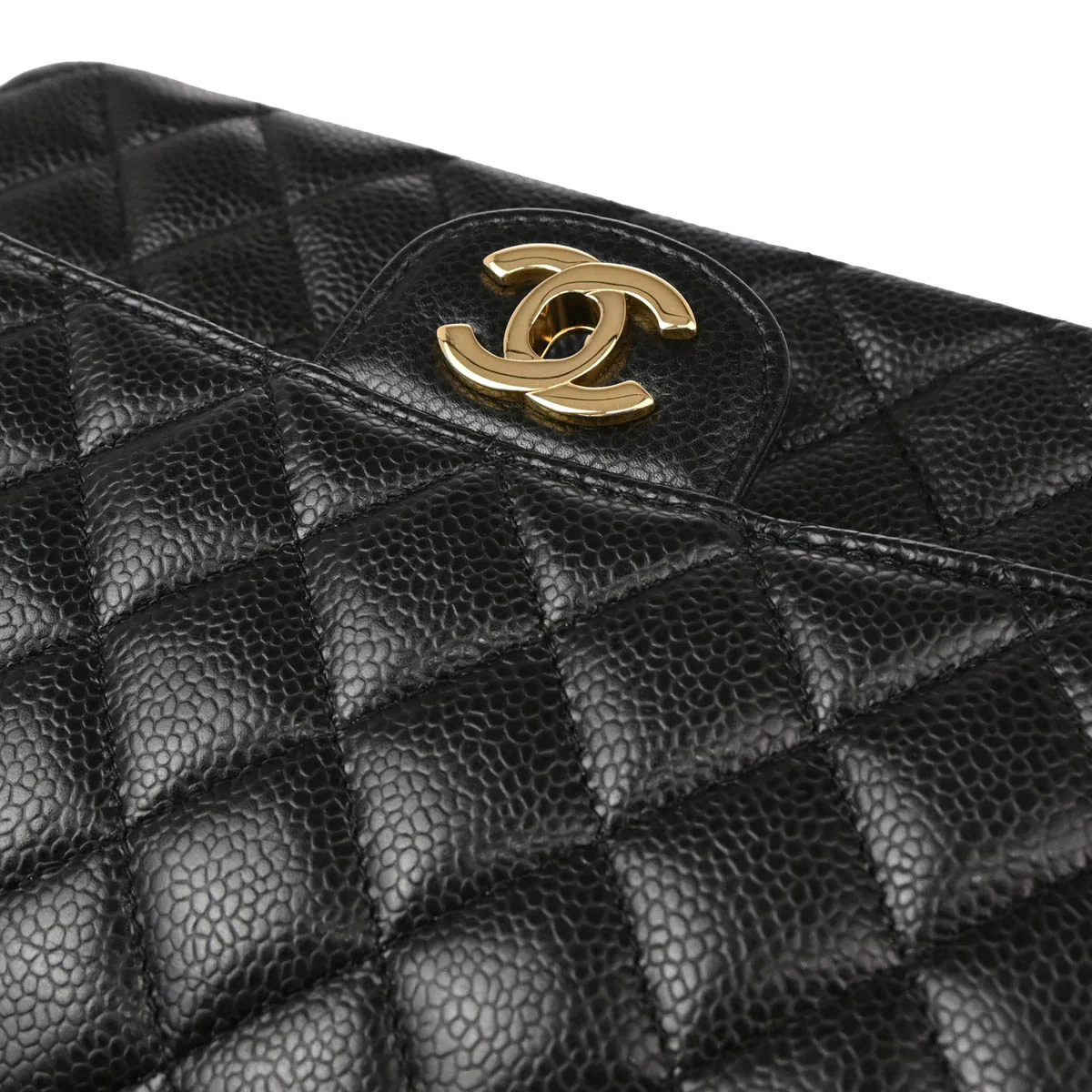Chanel 2015-2016 Black Caviar Medium Classic Double Flap Shoulder Bag - Image 9