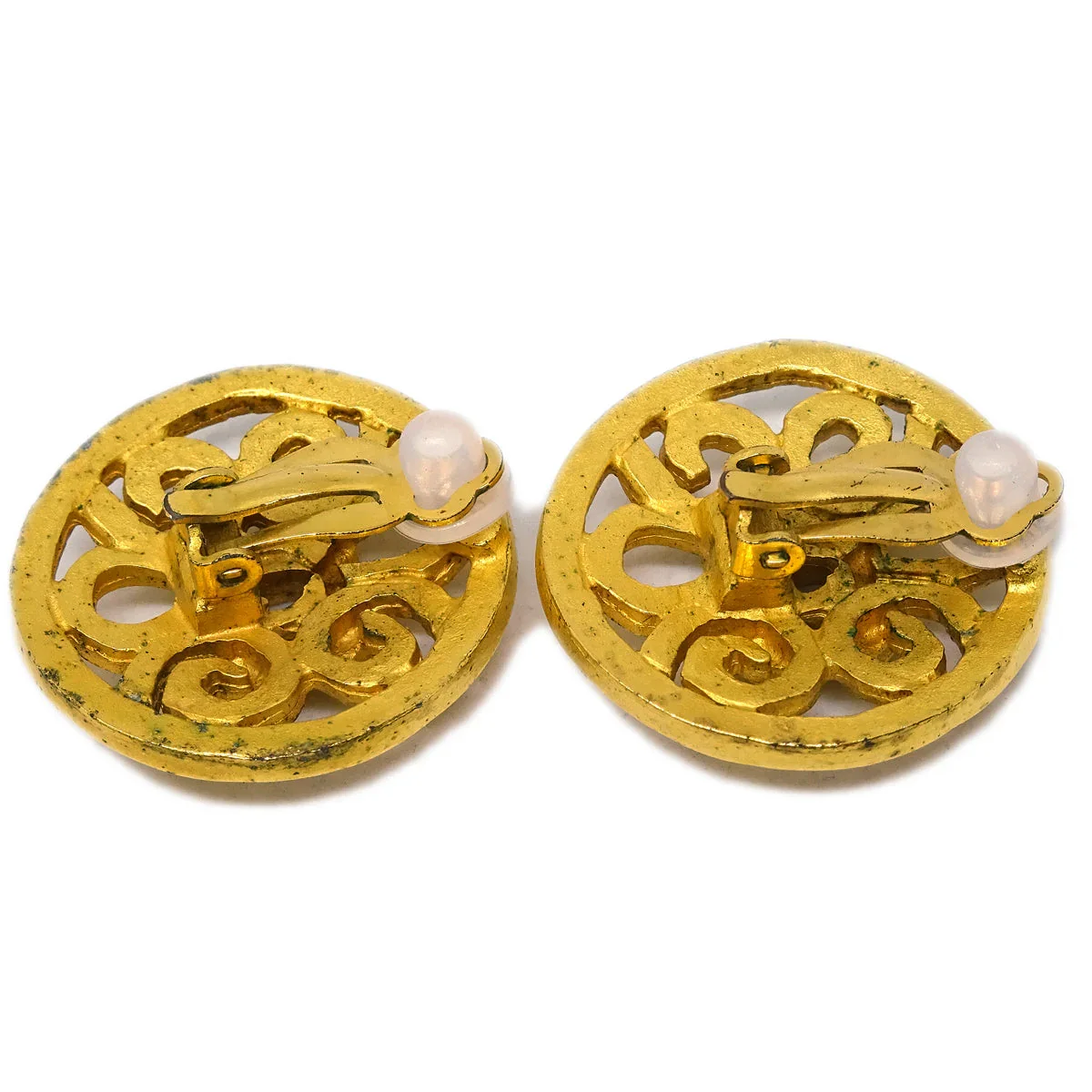 Chanel 1995 Button Earrings Clip-On Gold 95P - Image 3