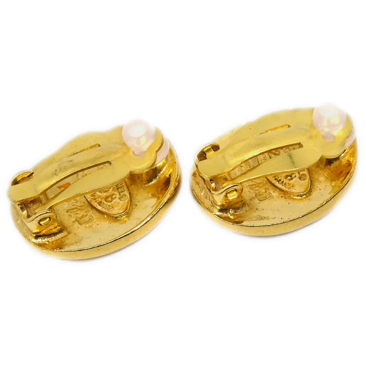 Chanel Oval Earrings Clip-On Gold 28/2842 - Image 3