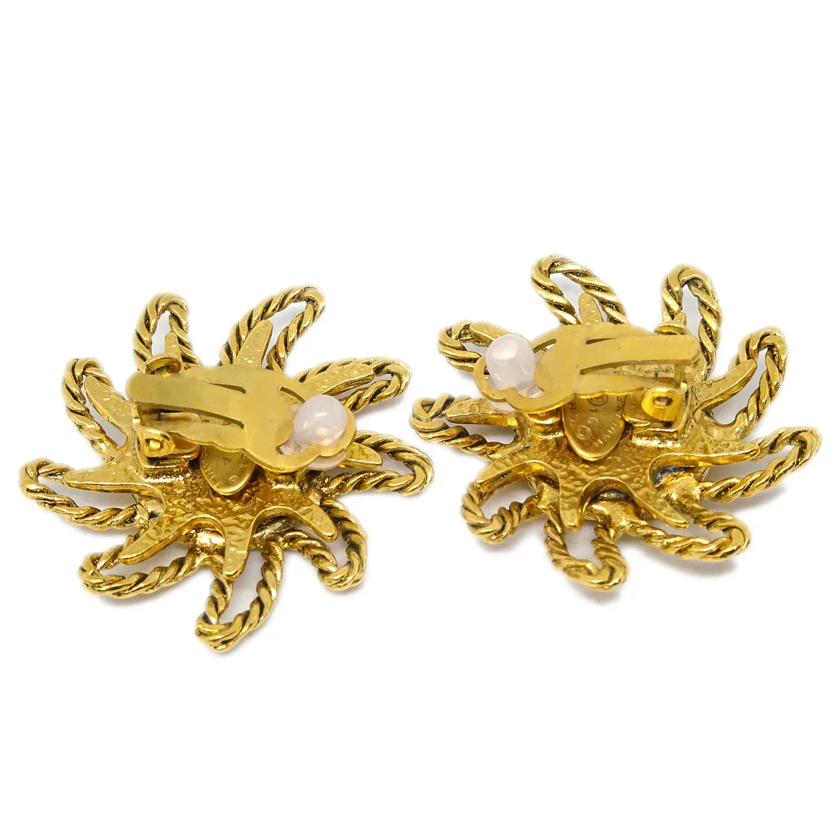 Chanel Sun Earrings Clip-On Gold 94A - Image 3