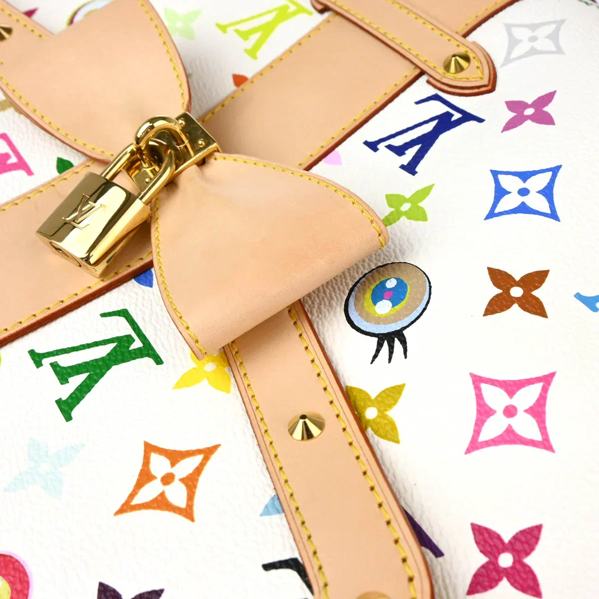Louis Vuitton 2003 White Eye Love Monogram Sac Retro GM Handbag M92053 - Image 6