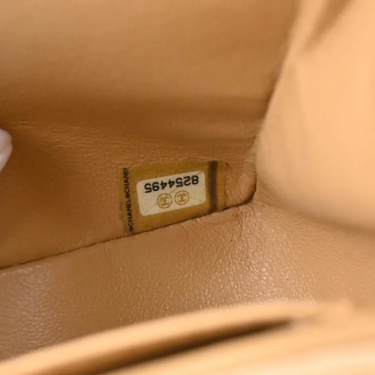 Chanel Beige Caviar Shoulder Bag - Image 11