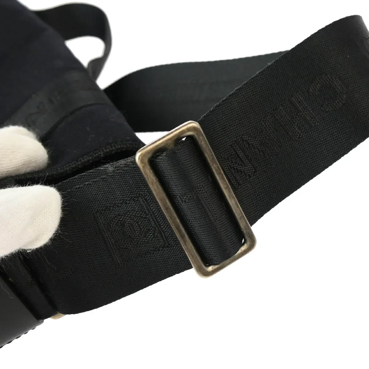 Chanel 2004-2005 Black Felt Nylon Sport Line 2way Shoulder Handbag - Image 7