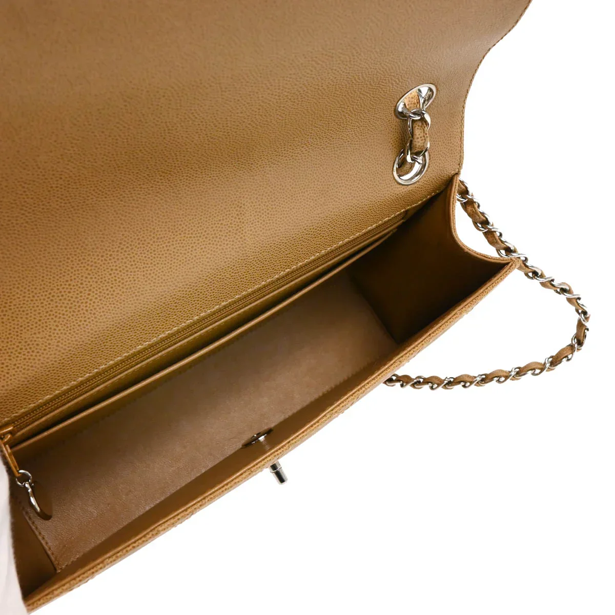 Chanel 1997-1999 Beige Caviar Shoulder Bag - Image 4