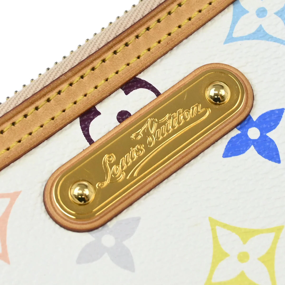 Louis Vuitton 2011 White Multicolor Pochette Milla MM Handbag M60096 - Image 3