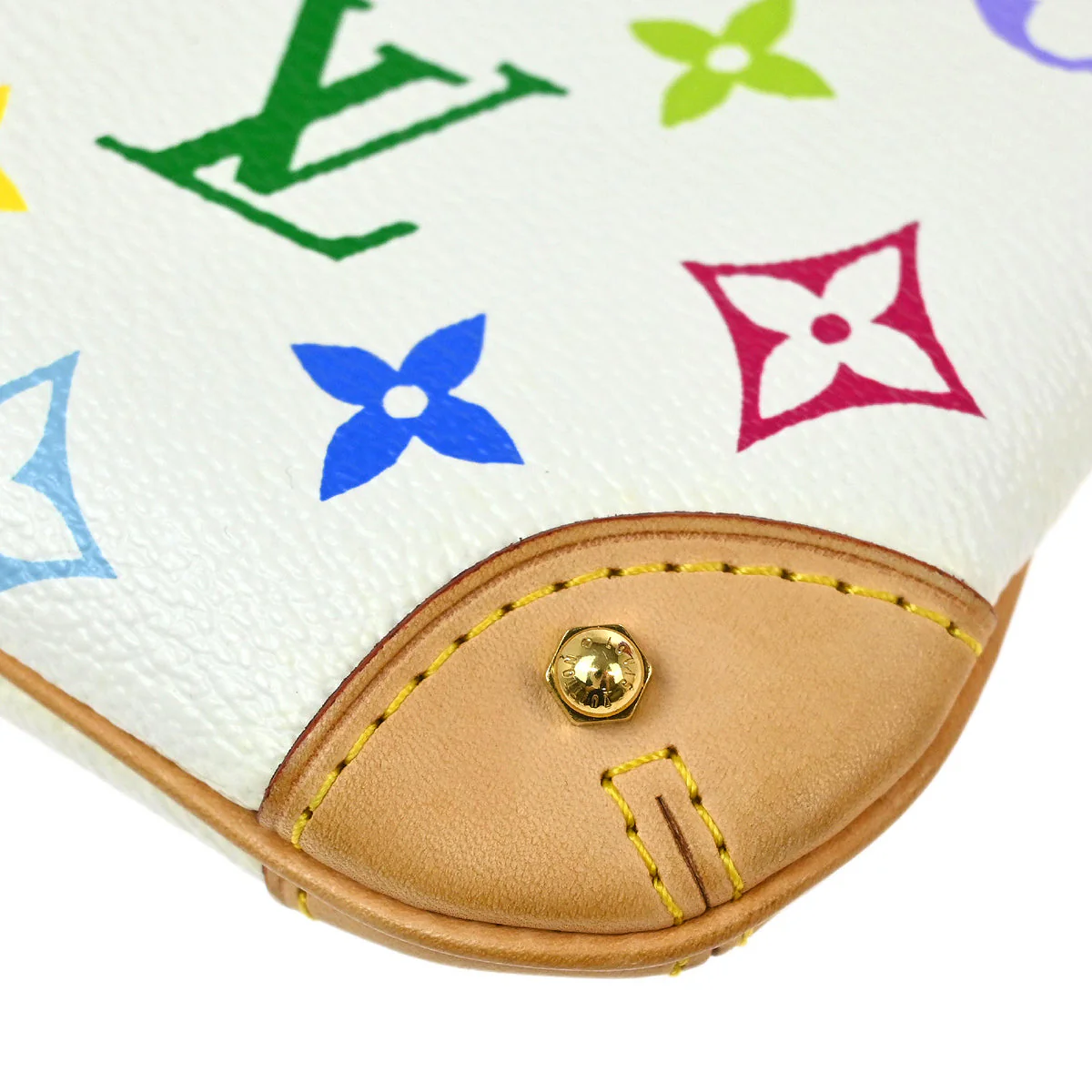 Louis Vuitton 2011 White Multicolor Pochette Milla MM Handbag M60096 - Image 4
