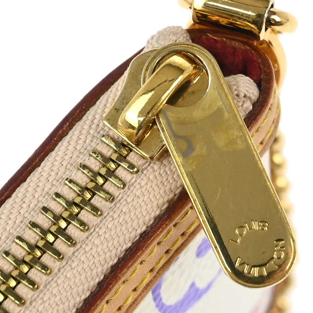 Louis Vuitton 2011 White Multicolor Pochette Milla MM Handbag M60096 - Image 5