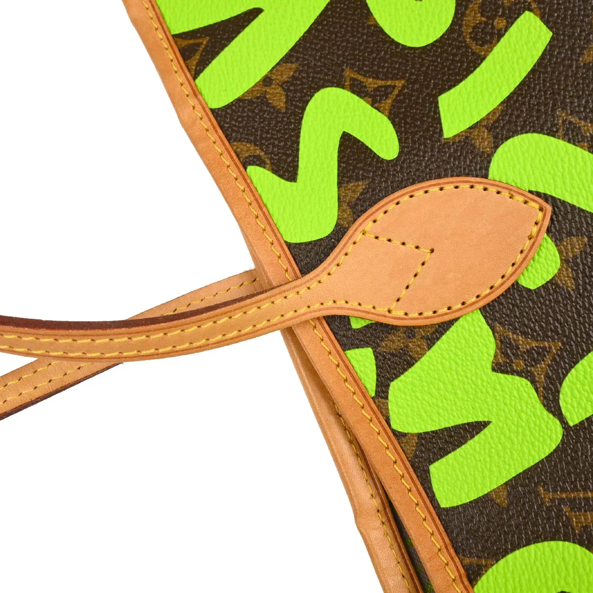 Louis Vuitton 2009 Green Monogram Graffiti Neverfull GM Tote M93703 - Image 8