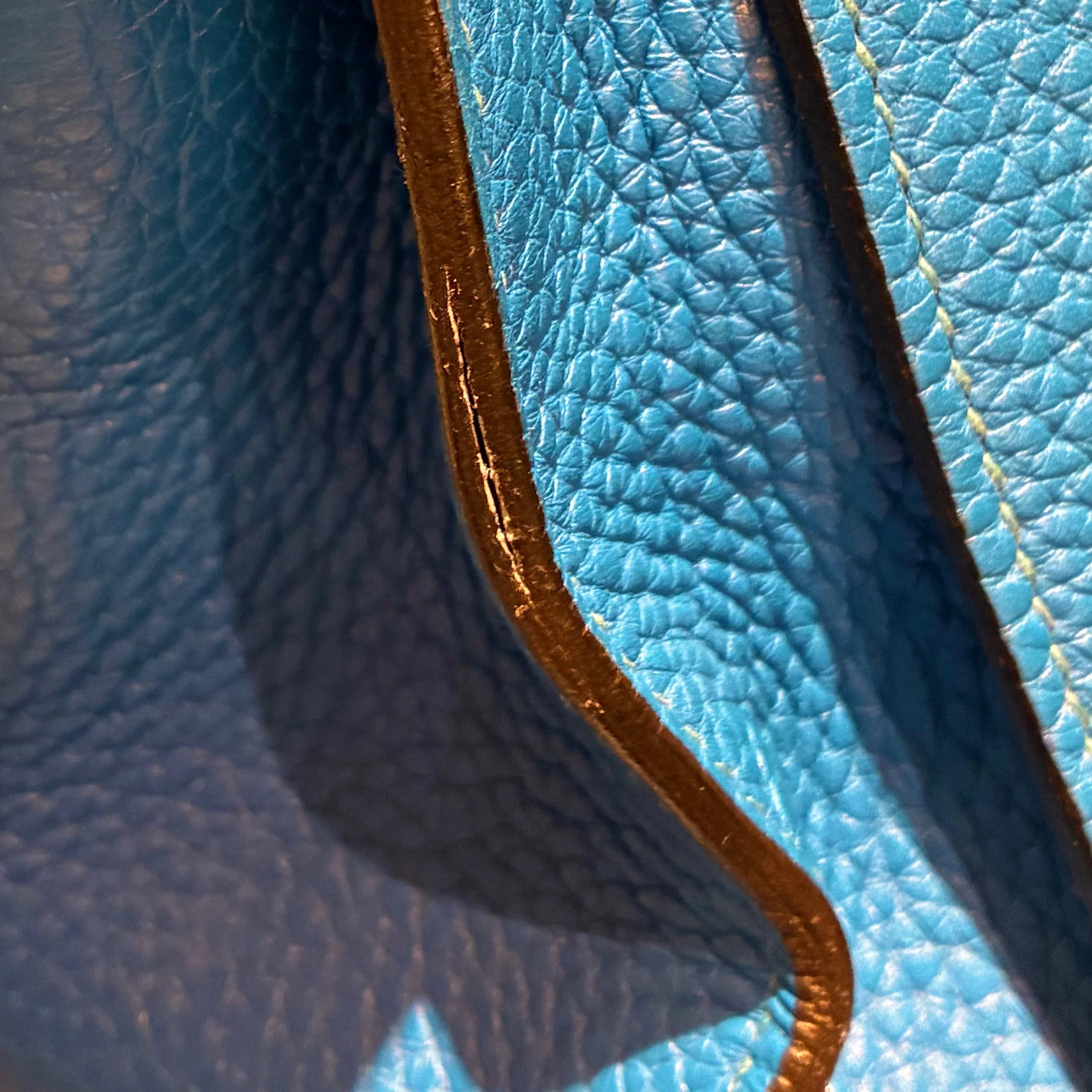 Hermes 2013 Blue Taurillon Clemence Jypsiere 34 Shoulder Bag - Image 14