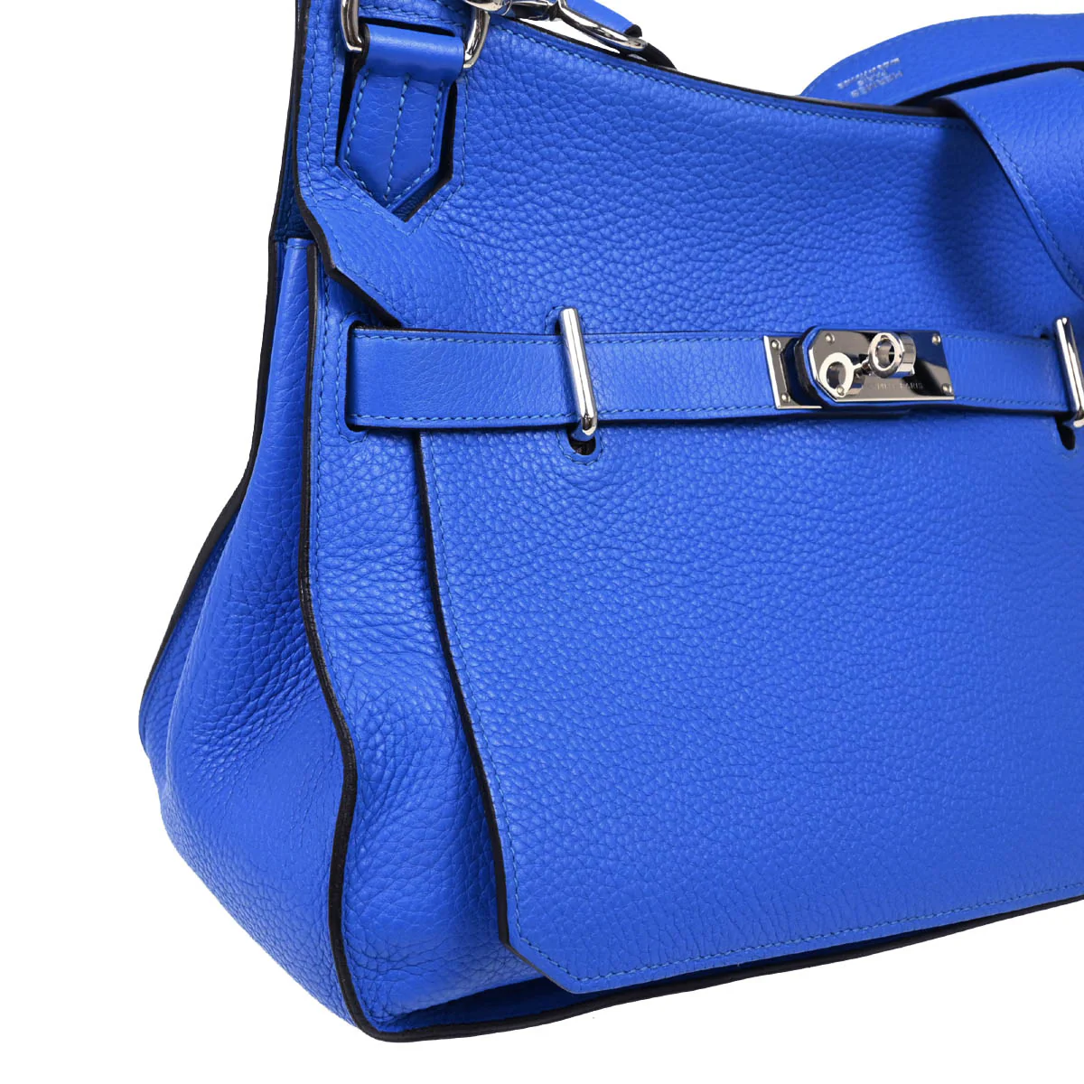 Hermes 2013 Blue Taurillon Clemence Jypsiere 34 Shoulder Bag - Image 3
