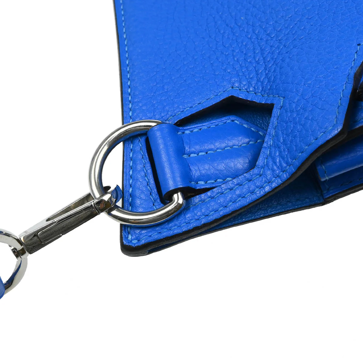 Hermes 2013 Blue Taurillon Clemence Jypsiere 34 Shoulder Bag - Image 6