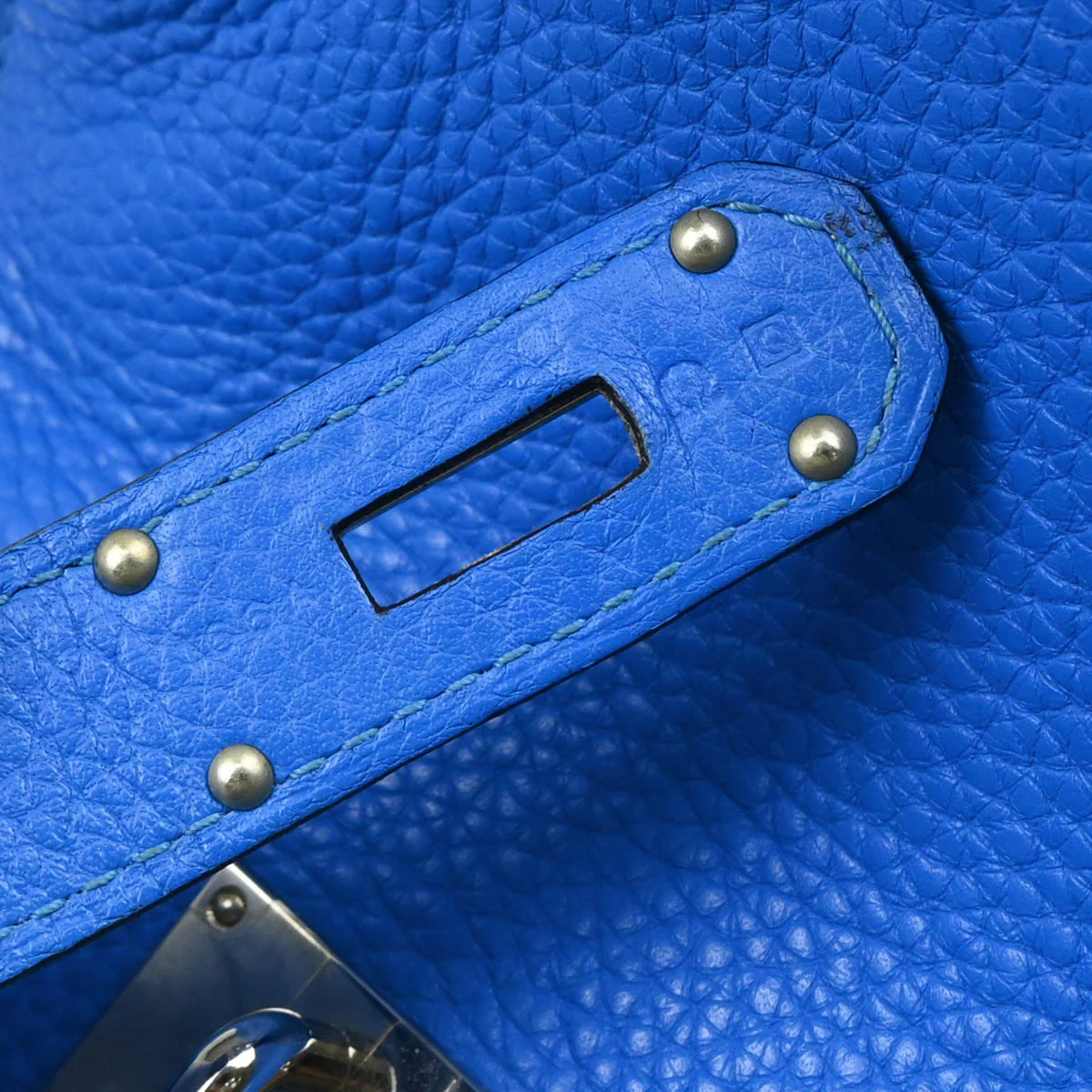 Hermes 2013 Blue Taurillon Clemence Jypsiere 34 Shoulder Bag - Image 9