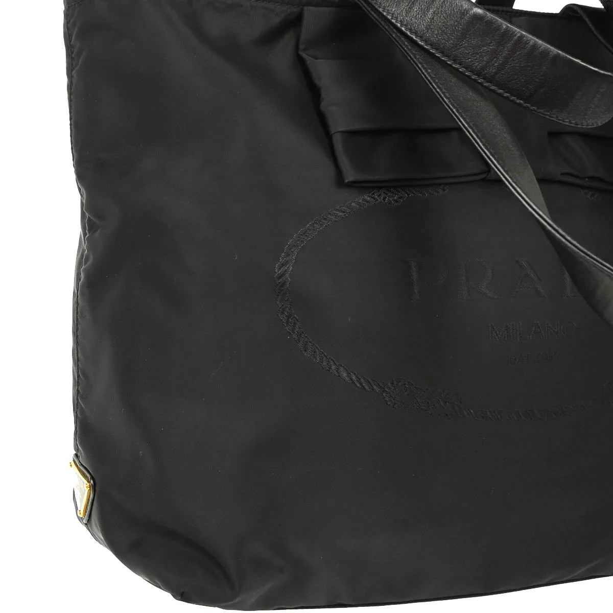 Prada Black Nylon Tote Handbag - Image 3