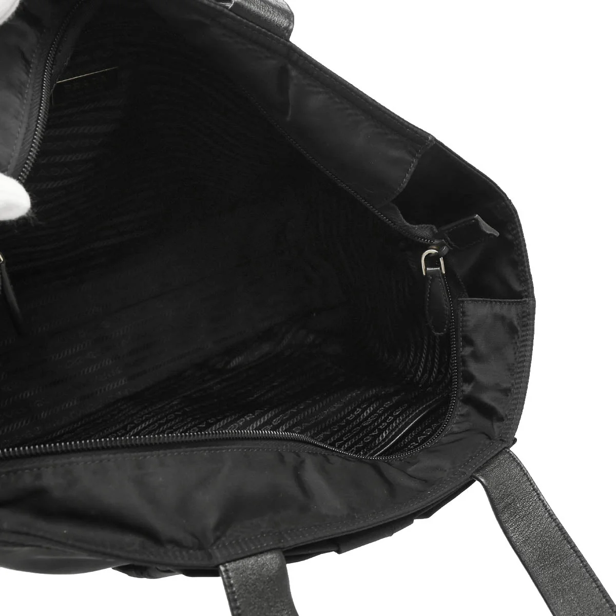Prada Black Nylon Tote Handbag - Image 4