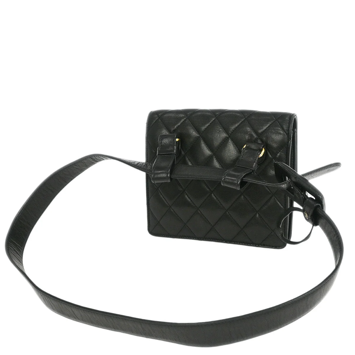 Chanel 1989-1991 Black Lambskin Bum Belt Bag #75/30 - Image 2