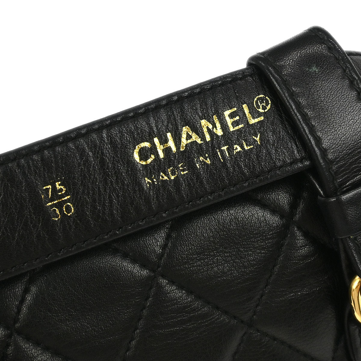Chanel 1989-1991 Black Lambskin Bum Belt Bag #75/30 - Image 5