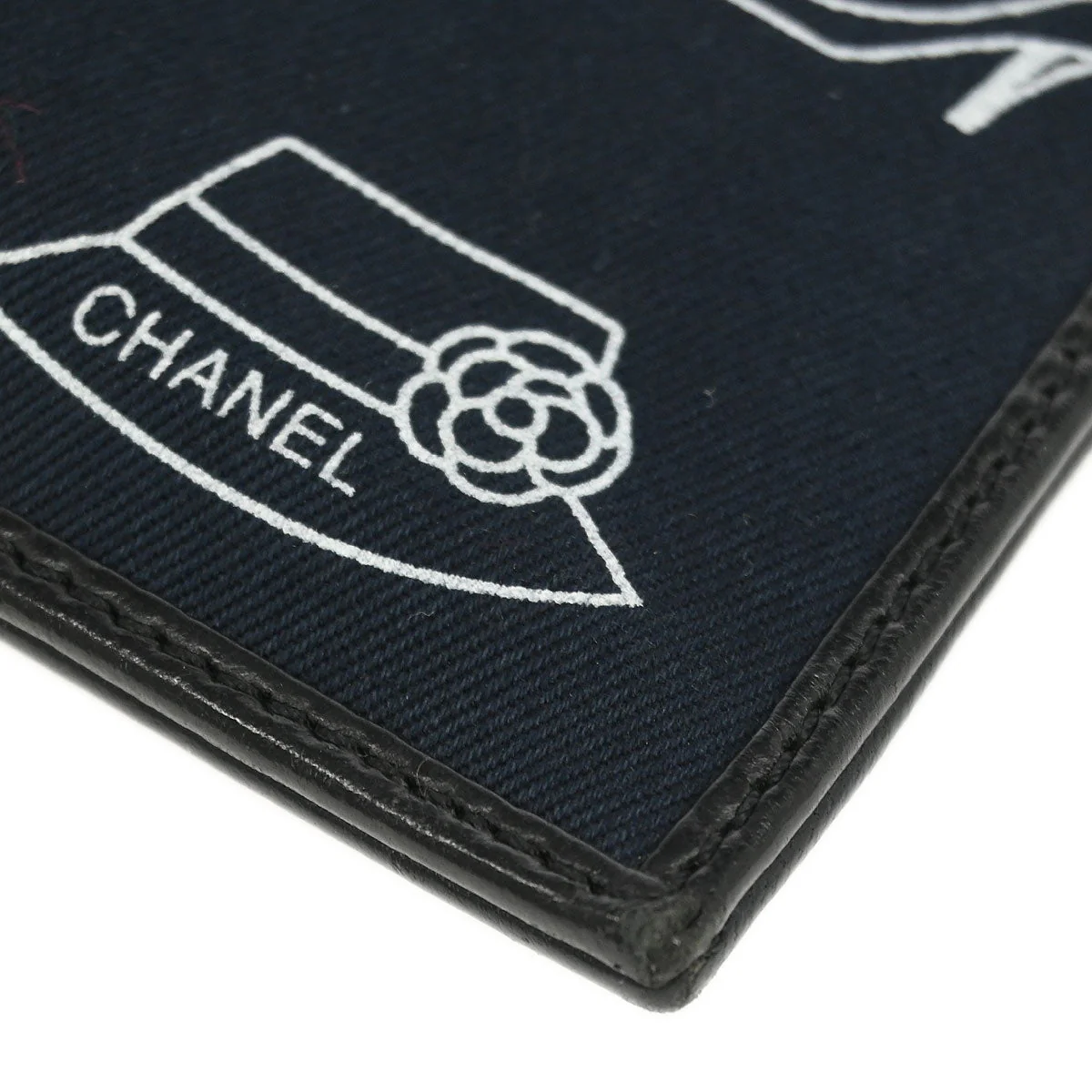 Chanel 2002-2003 Navy Canvas Icon Chain Handbag - Image 3