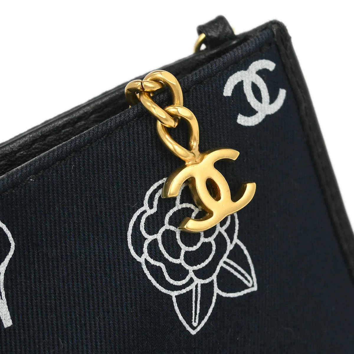 Chanel 2002-2003 Navy Canvas Icon Chain Handbag - Image 5