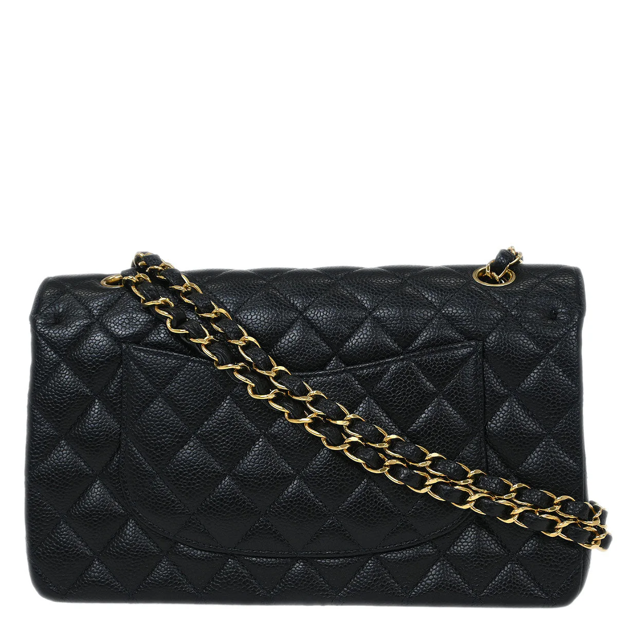 Chanel 2005-2006 Black Caviar Medium Classic Double Flap Shoulder Bag - Image 2