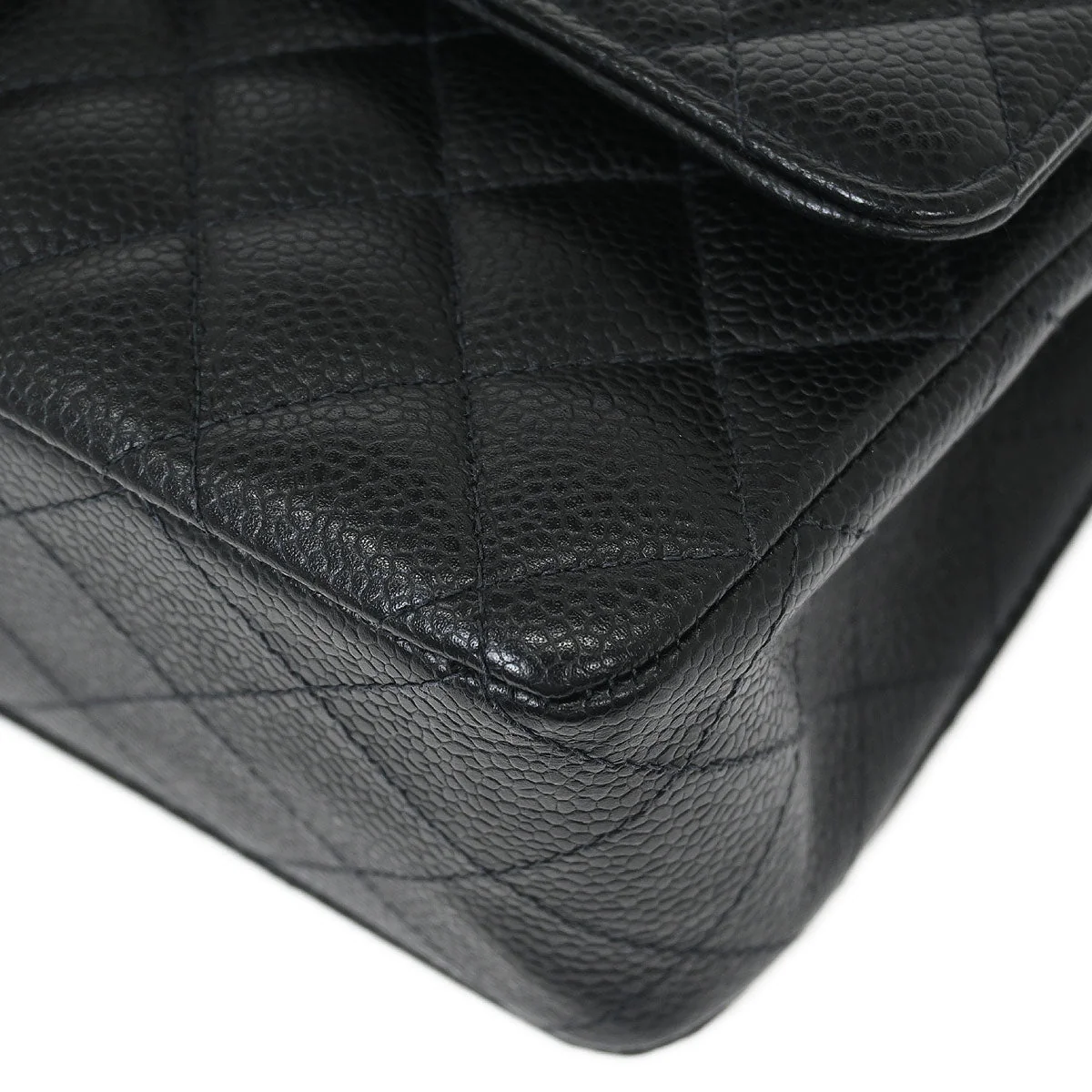 Chanel 2005-2006 Black Caviar Medium Classic Double Flap Shoulder Bag - Image 4