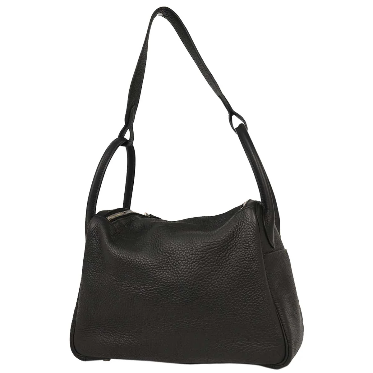 Hermes Black Taurillon Clemence Lindy 30 Shoulder Bag - Image 2