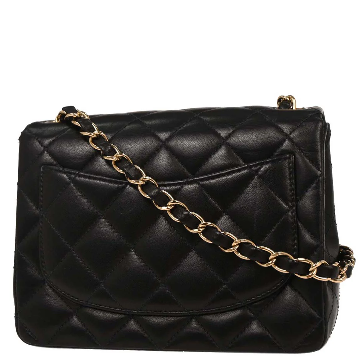 Chanel 2004-2005 Black Lambskin Mini Classic Square Flap Shoulder Bag 17 - Image 2
